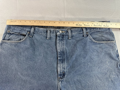 Wrangler Straight Leg Jeans 46 X 30 46x30 Blue 100% Cotton Relaxed Fit Vintage