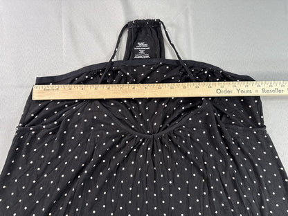 Secret Treasures Sleep Dress 3X 3X/3XG Black Polka Dot Rayon Spandex Nightgown