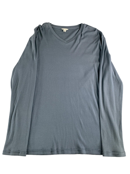 Calvin Klein Shirt Mens 2XL Blue Long Sleeve V Neck Lightweight Pullover Top