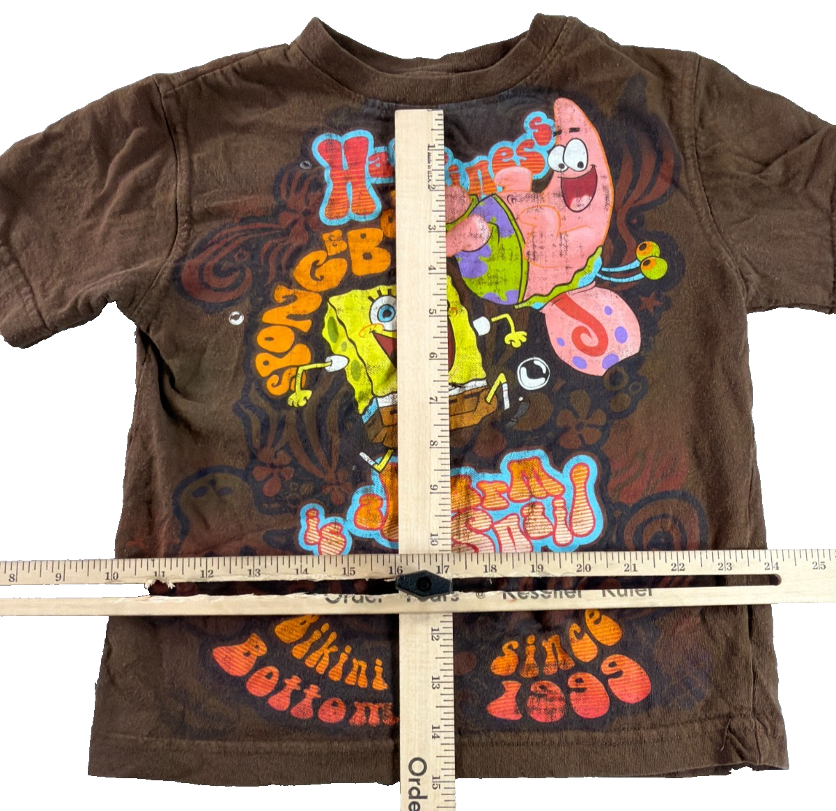 SpongeBob Boys 4/5 Brown Long Sleeve Layered Thermal Shirt Nickelodeon 2010