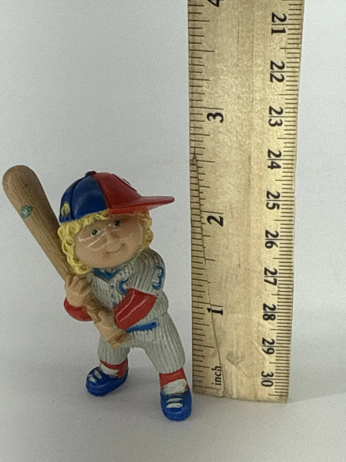 1984 Cabbage Patch Kids PVC Figurine Baseball Boy w/ Bat &amp; Baby Lot Apparel