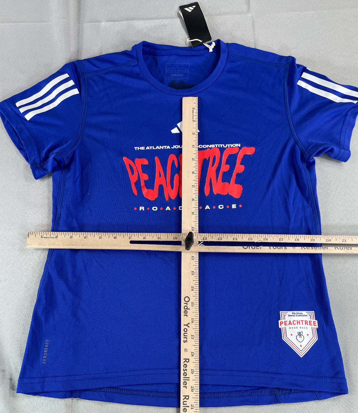 Adidas Peachtree Road Race 2023 Blue ATL Shirt L Aeroready Atlanta Event Tee