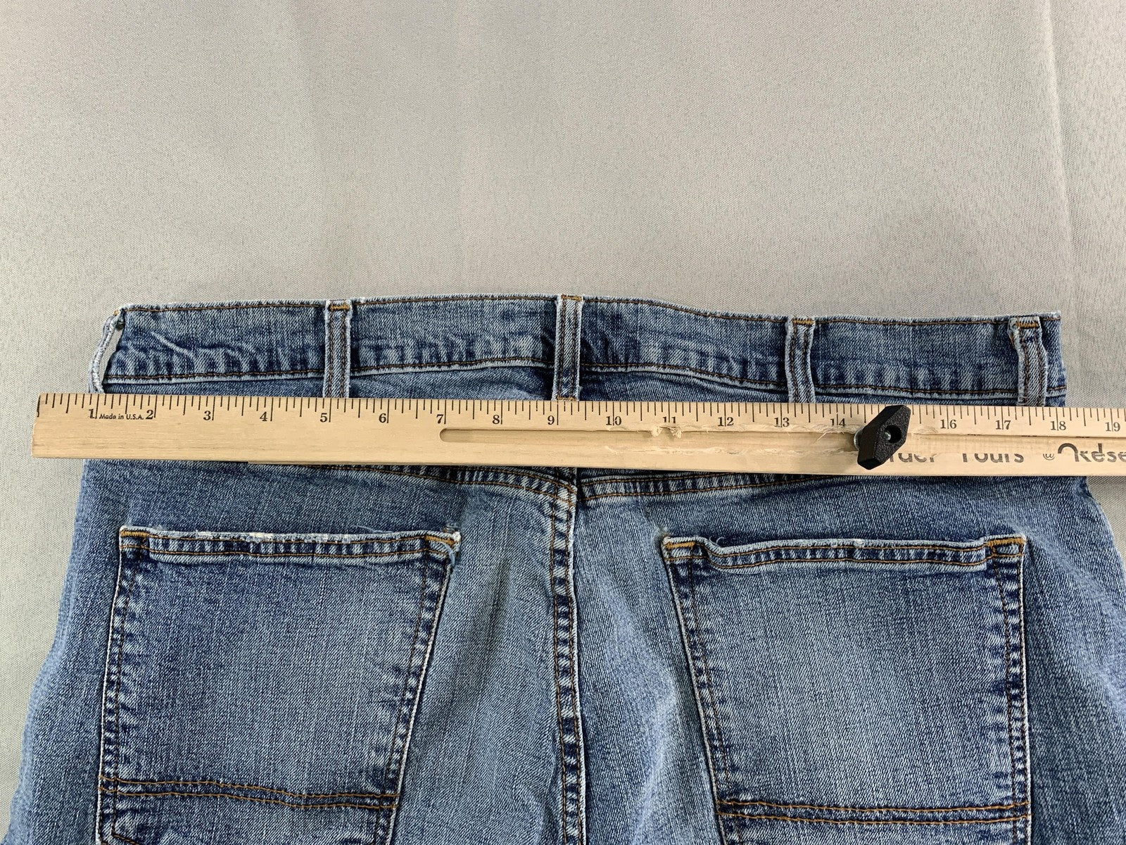 Arizona Jeans Mens 38x30 Slim Straight Flex Denim Comfort Classic Distressed