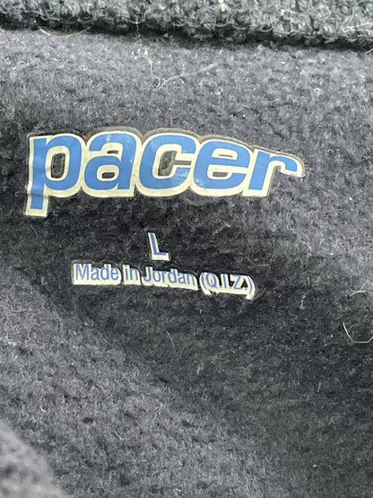Pacer Fleece Jacket Womens Large Blue Full Zip Mock Neck Warm Cozy Polyester 100