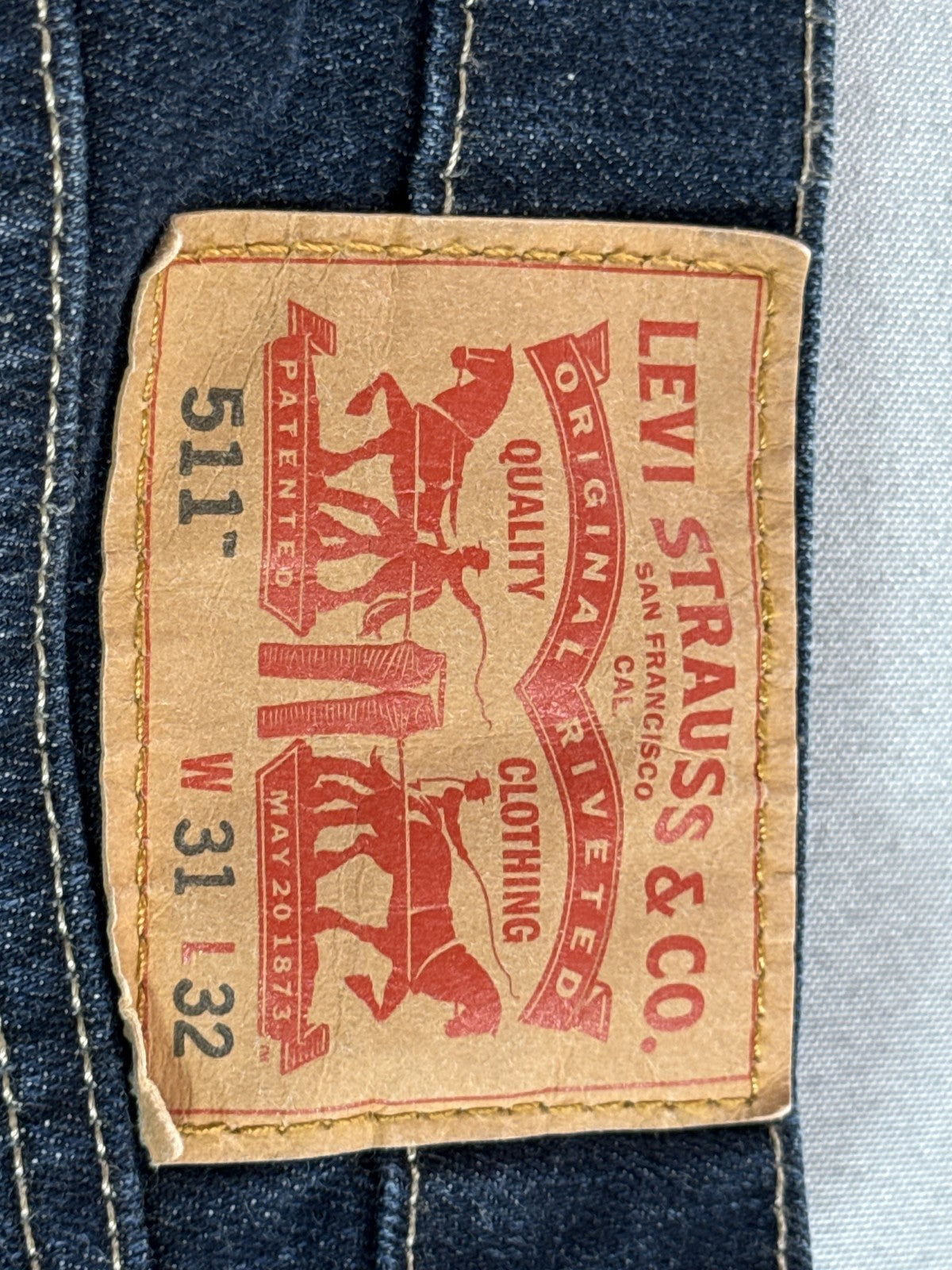 Levi's 511 Straight Leg Jeans W 31 L 32 Dark Wash Cotton Classic Fit Pockets