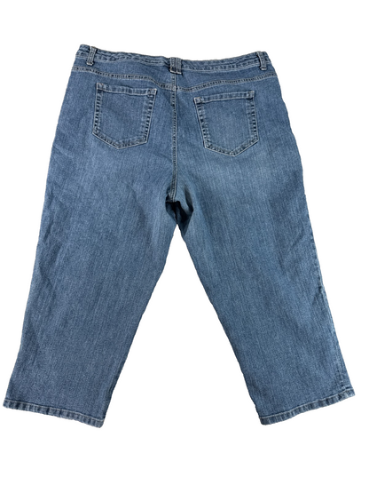 Style & Co Denim Capri Jeans Womens 18 Blue Stretch Mid Rise Cropped Pants