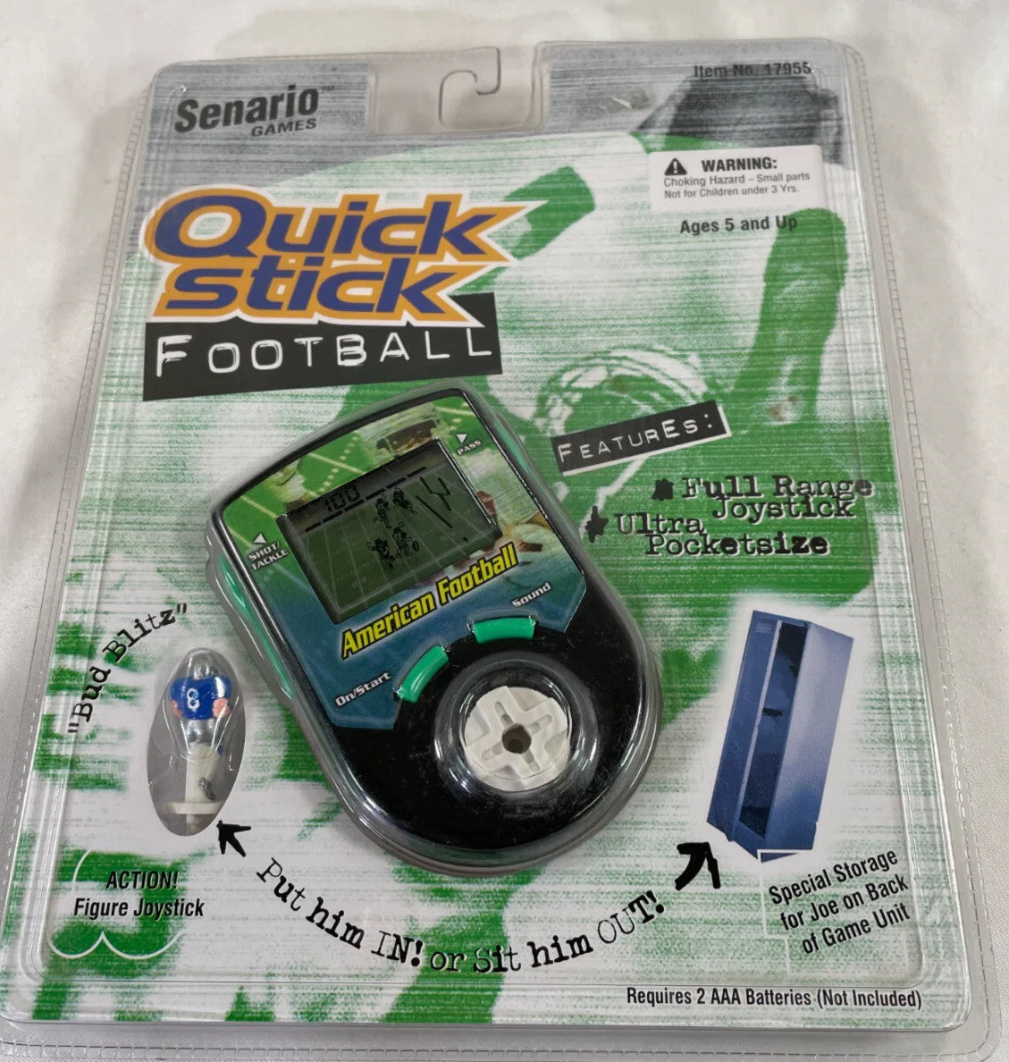1998 Senario Quick Stick Football Game Sealed Bud Blitz Handheld Vintage Rare
