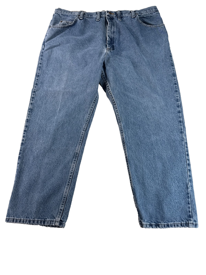 Wrangler Relaxed Fit Jeans Mens 42x36 Blue Denim Straight Leg Classic Cowboy