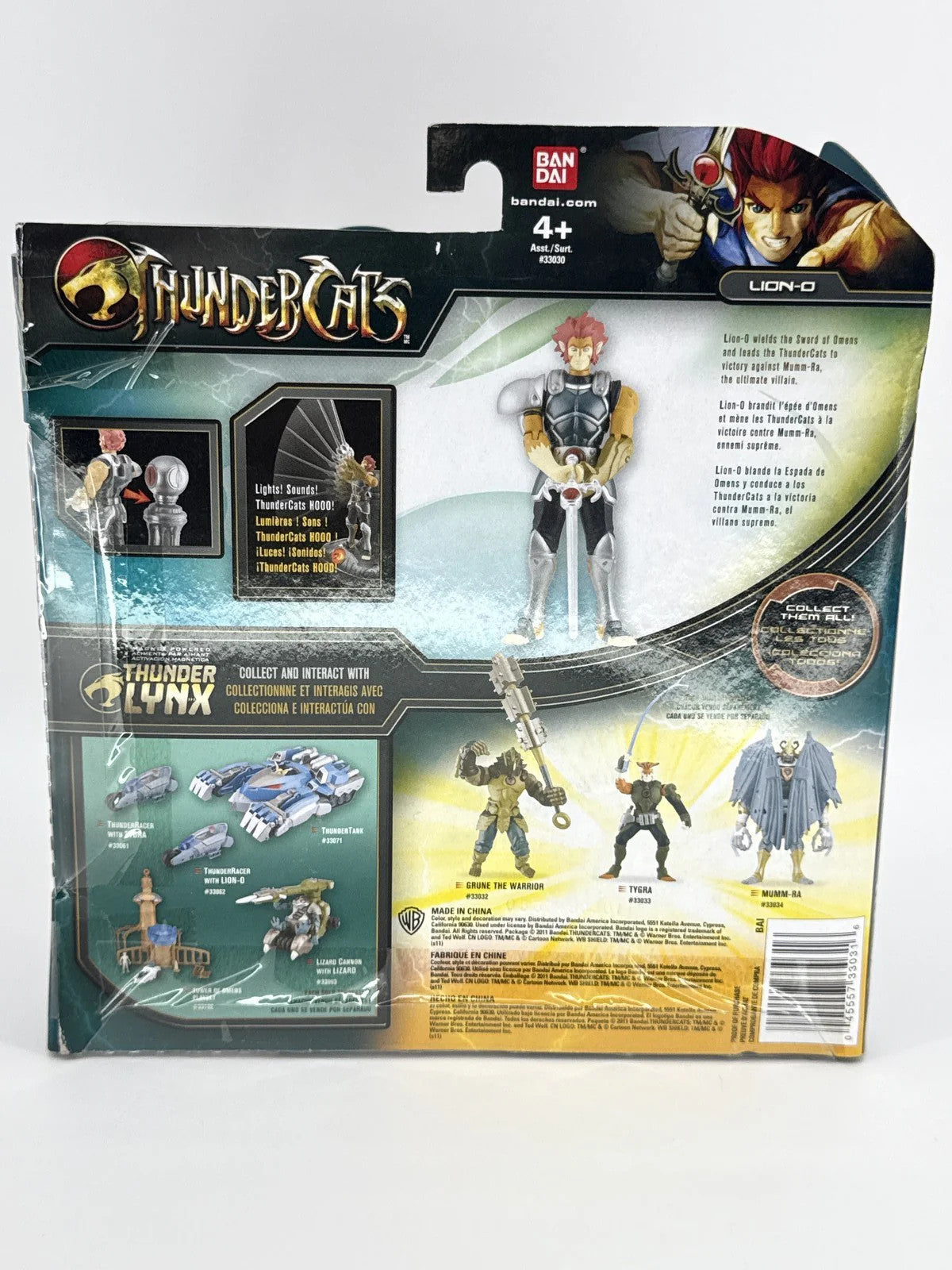 Bandai ThunderCats Lion-O 2011 Thunder Lynx 4" Action Figure w/ Sword & Sounds