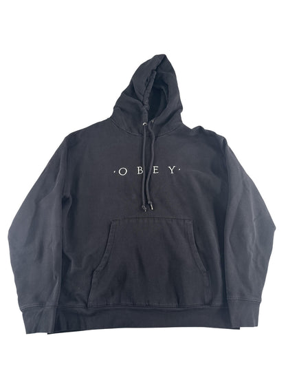Obey Hoodie Mens Medium Pullover Sweatshirt Streetwear Spell Out Apparel NWT New