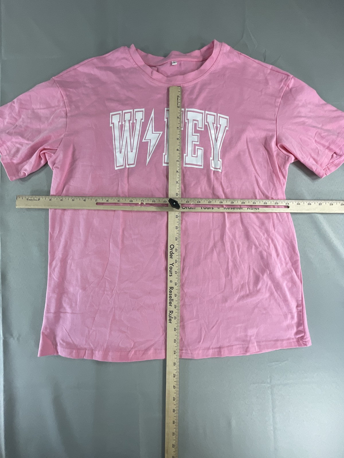 Wifey Shirt Womens Large Pink Graphic Tee Casual Short Sleeve Statement Top N/A