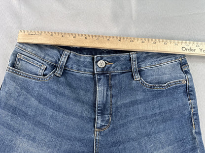 St. John's Bay Jeans Cropped Women’s 8 Blue Cotton Blend Stretch Denim Mid Rise