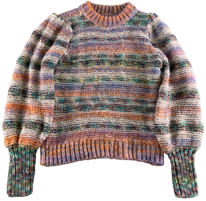 Urban Outfitters Women XS Petite Chunky Knit Sweater Space Dye Multicolor Crop