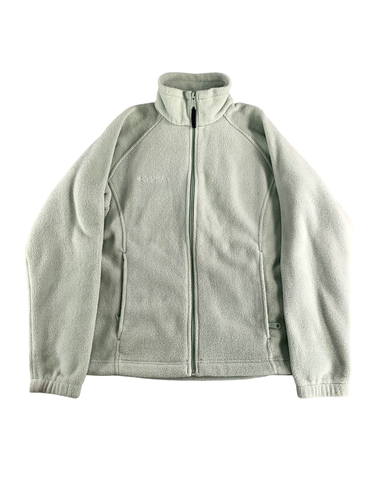 Columbia Jacket Womens Small Green Full Zip Fleece Outdoors WL6114 Lightweight
