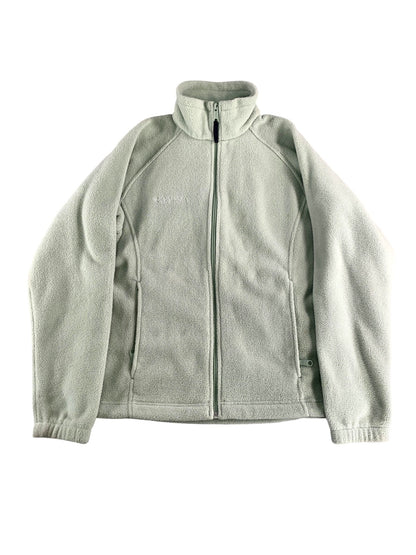 Columbia Jacket Womens Small Green Full Zip Fleece Outdoors WL6114 Lightweight