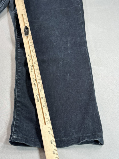 CHAPS Straight Leg Jeans 16 Black Cotton Blend Fit India Denim Classic Boho