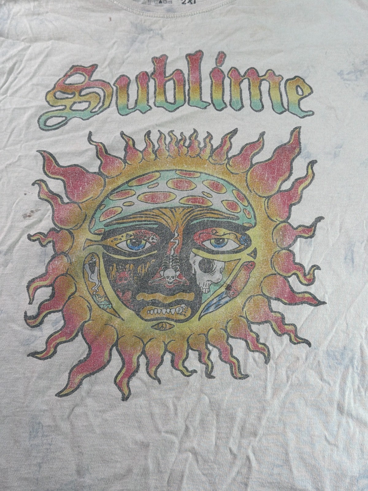 Sublime 40oz To Freedom Sun Double Sided Bleach Tie Dye Band Tee Mens 2XL NWT