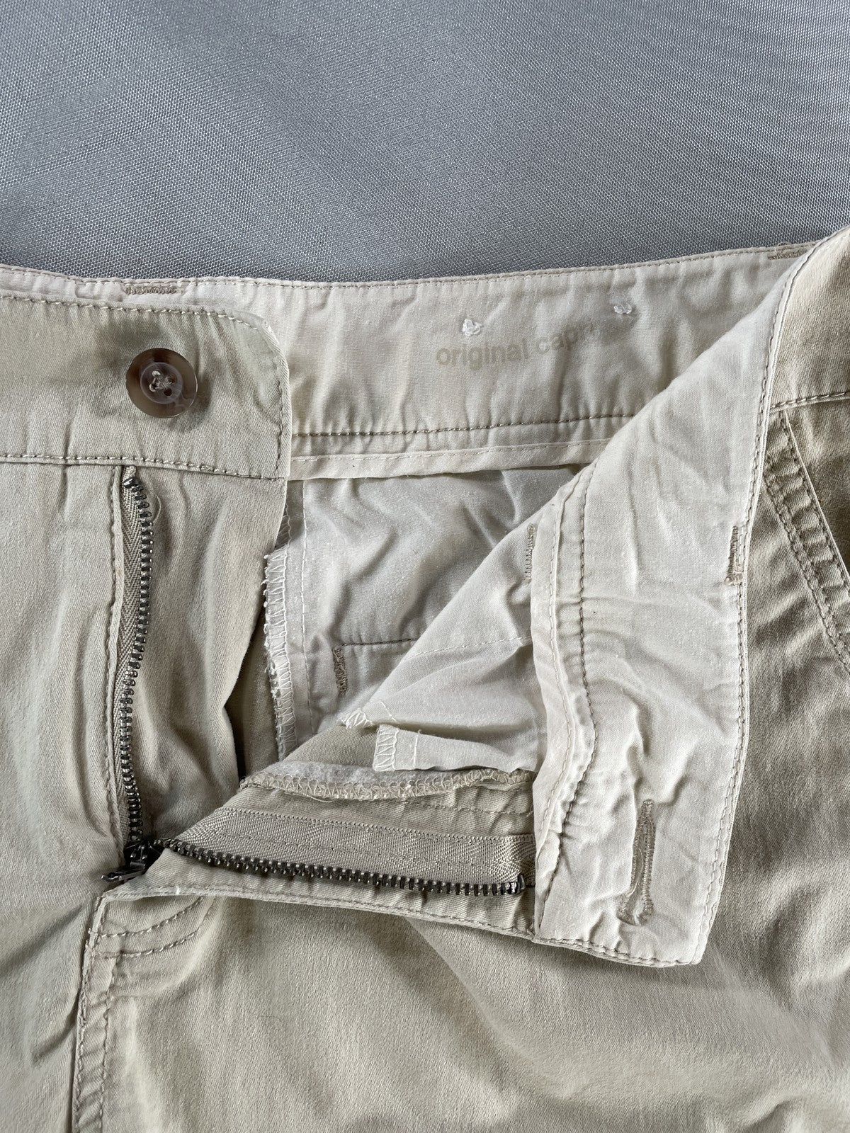 Sonoma Capri Pants Womens 14 Beige Stretch Cropped Chino Casual Original Light