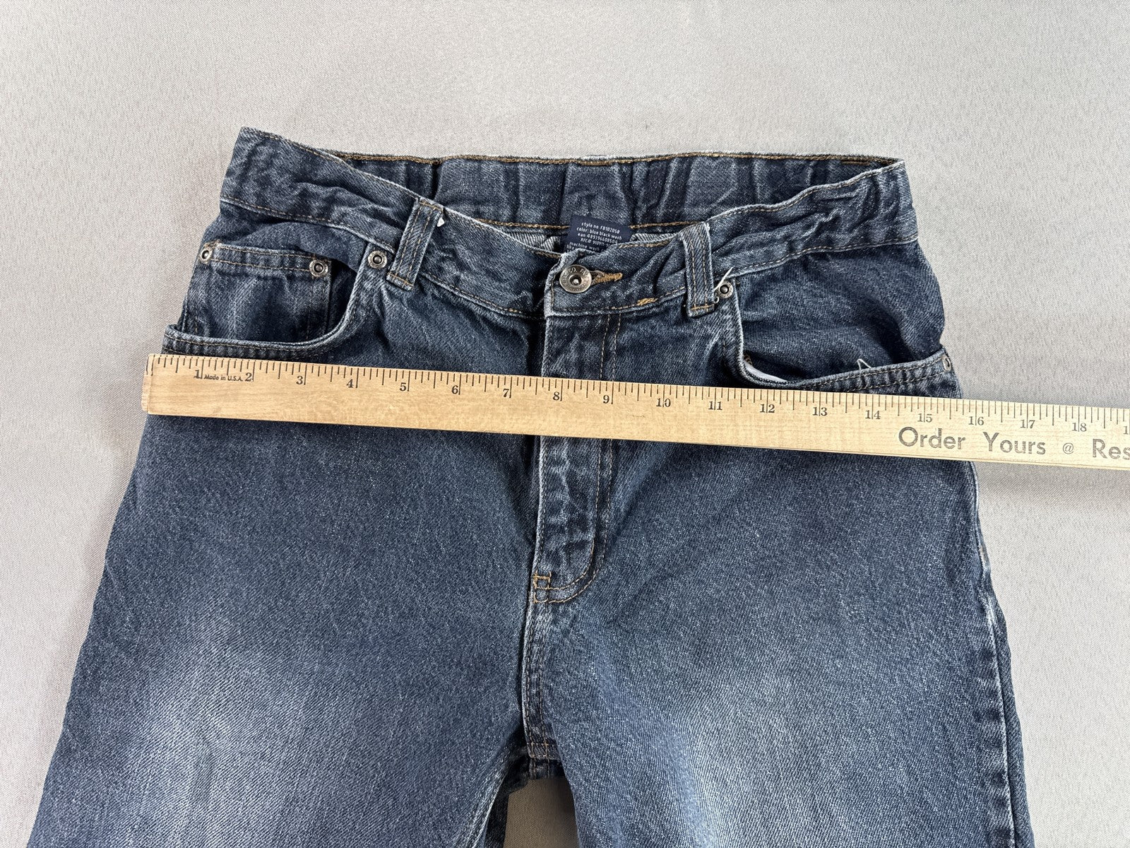 Faded Glory Straight Leg Jeans 16 Blue Distressed Cotton Organic Regular