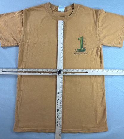 Awaken 10 Christian Youth Event Gildan Ultra Cotton Tan Gold Graphic Tee Small