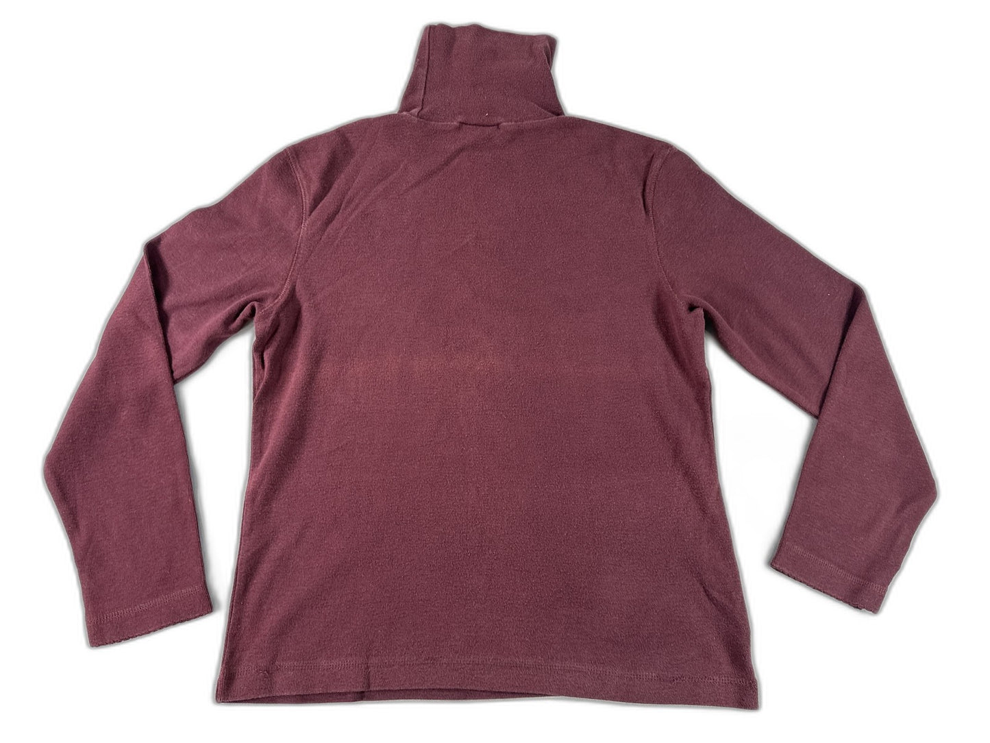 Laura Ashley TS 177 BD Mock Neck Long Sleeve Pullover Top Large Maroon 100% Wool