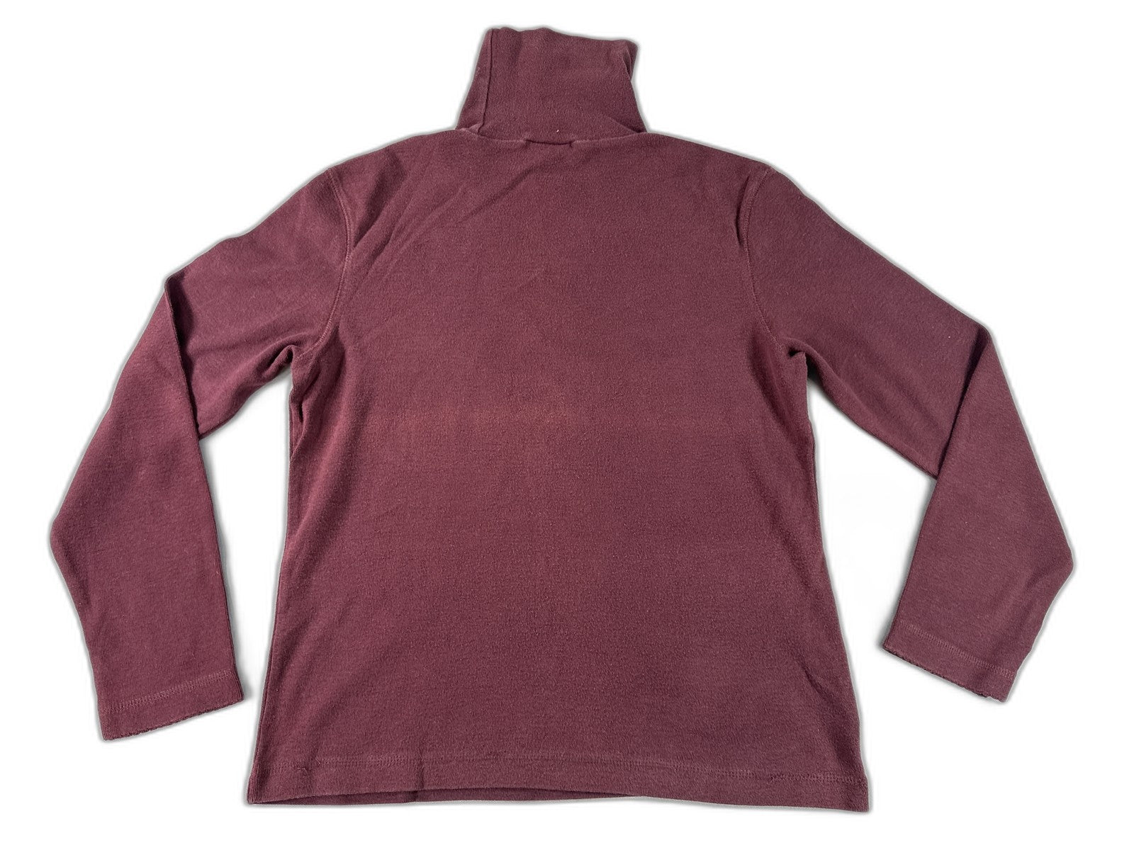 Laura Ashley TS 177 BD Mock Neck Long Sleeve Pullover Top Large Maroon 100% Wool