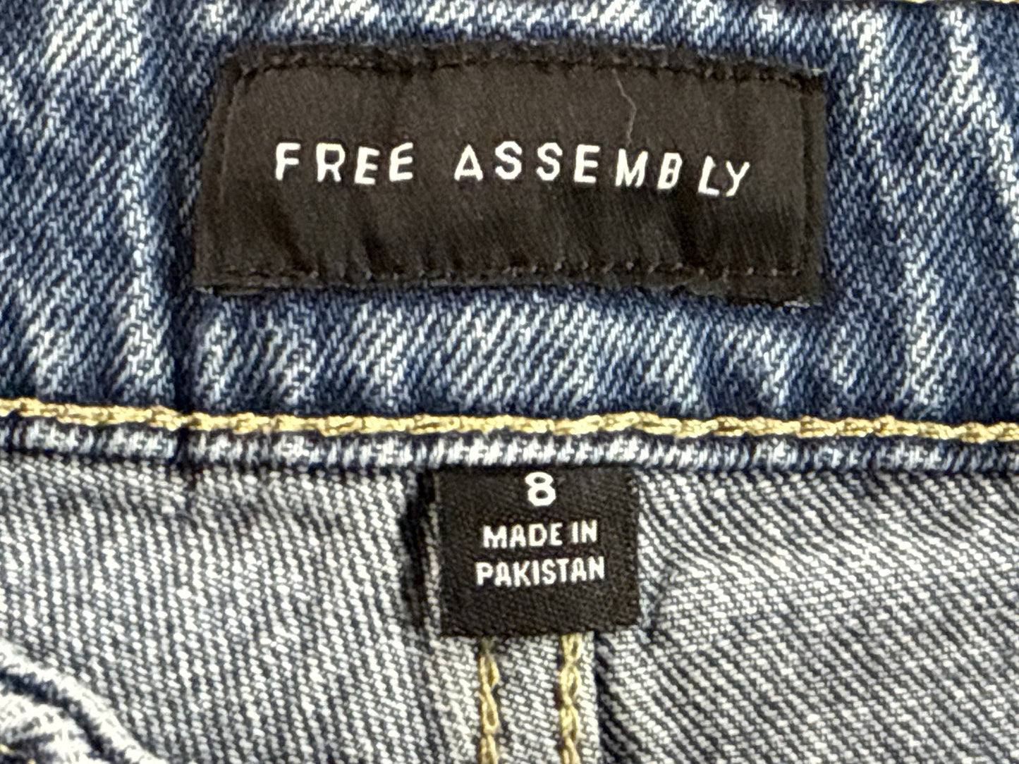 Free Assembly Distressed High Rise Straight Jeans Womens 8 Blue Denim Wash Super