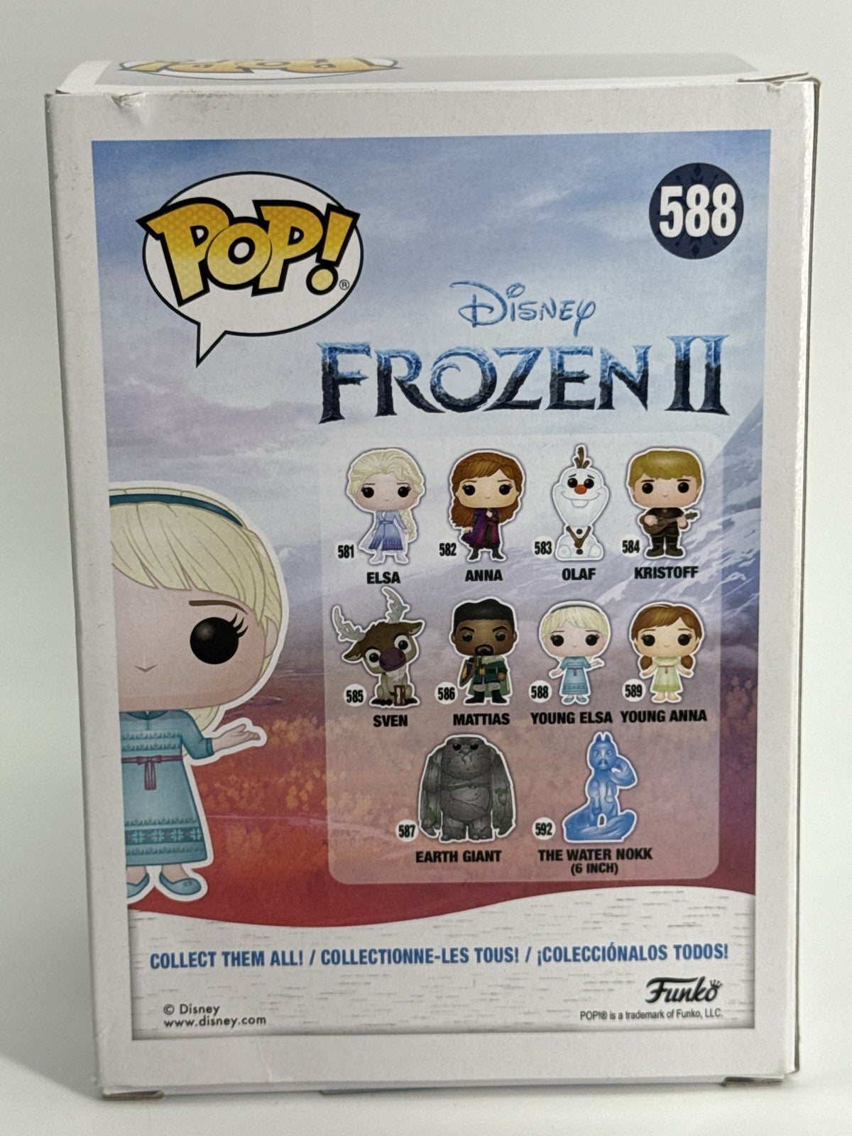 Funko Pop Young Elsa 588 Frozen II Vinyl Figure Disney Displayed with Box 2019