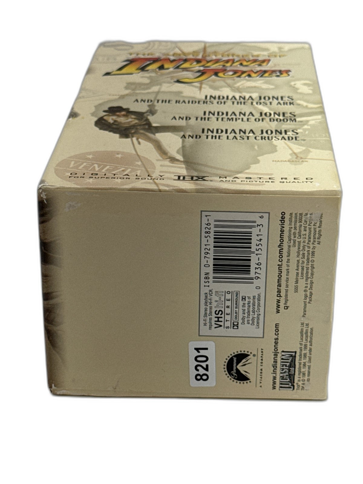 Paramount Indiana Jones VHS Box Set Trilogy Raiders Temple Doom Last Crusade Ark