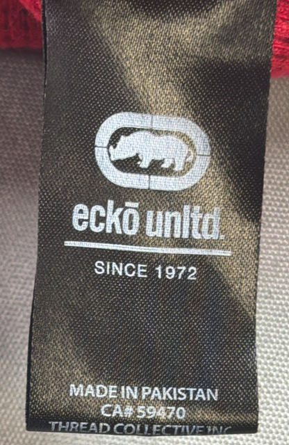Ecko Unltd Thermal Waffle Knit Shirt Mens 3XL Red Long Sleeve Y2K Streetwear