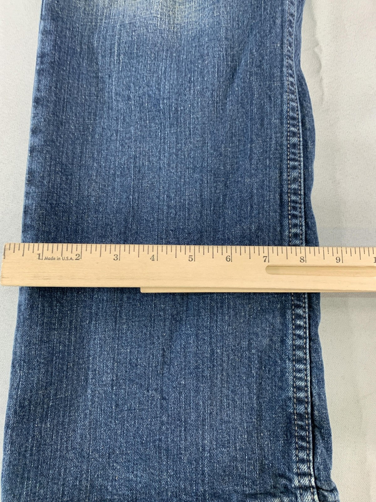 Arizona Jeans Mens 38x30 Blue Denim Original Bootcut Flex Distressed Pants 99