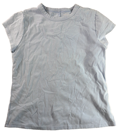 We The Free People Women’s Medium Be My Baby Tee Rolled Hem Cropped Navy Blue