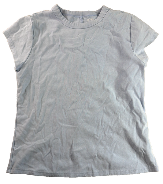 We The Free People Women’s Medium Be My Baby Tee Rolled Hem Cropped Navy Blue