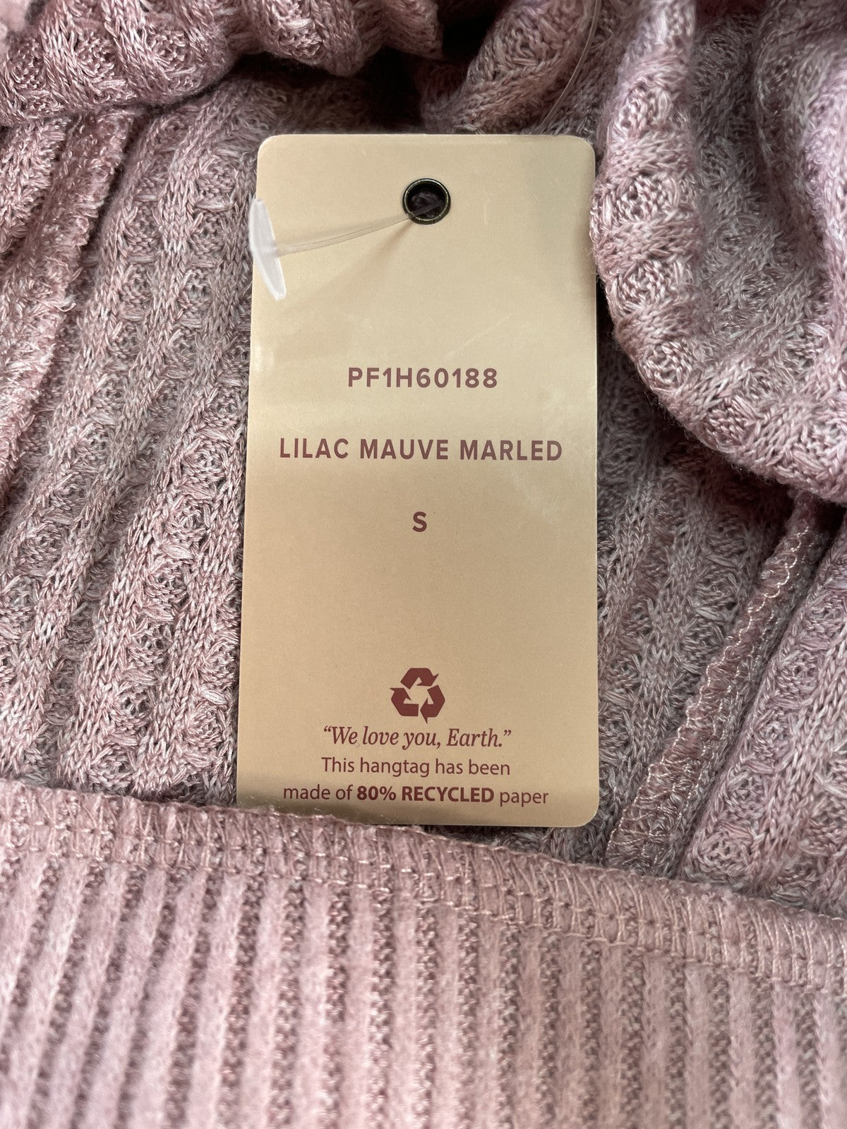 Cozie by Pink Rose Pants Womens Small Lilac Mauve Marled Waffle Knit Lounge