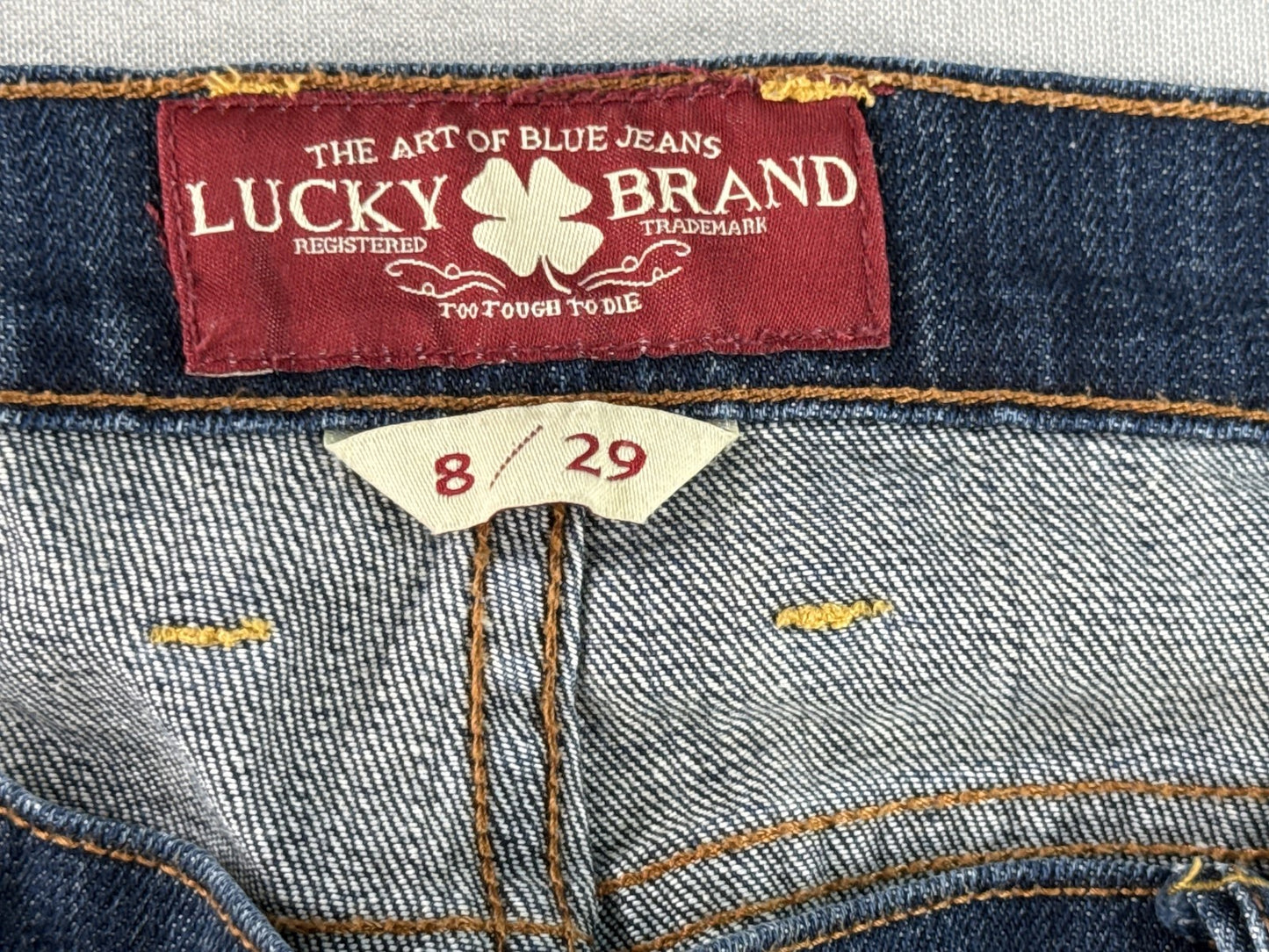 Lucky Brand Jeans 8 8/29 Blue Relaxed Fit Pocket Cotton Spandex Mid Rise