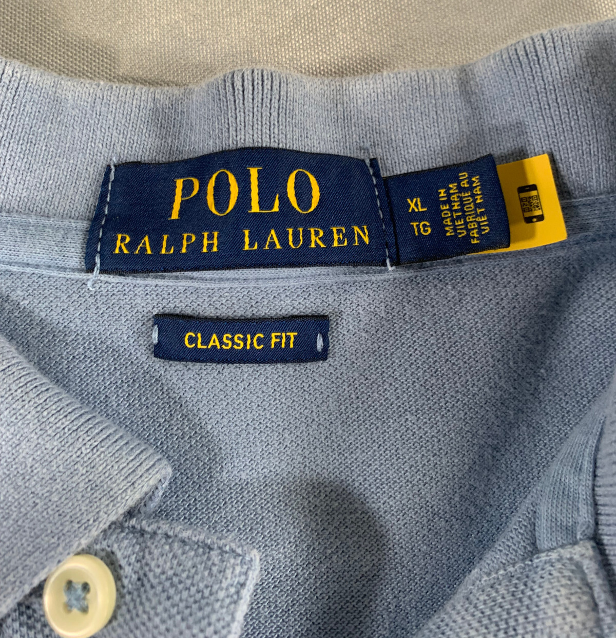 Polo Ralph Lauren XL Blue Polo Shirt Classic Fit Pink Pony Logo Mens Cotton Tee