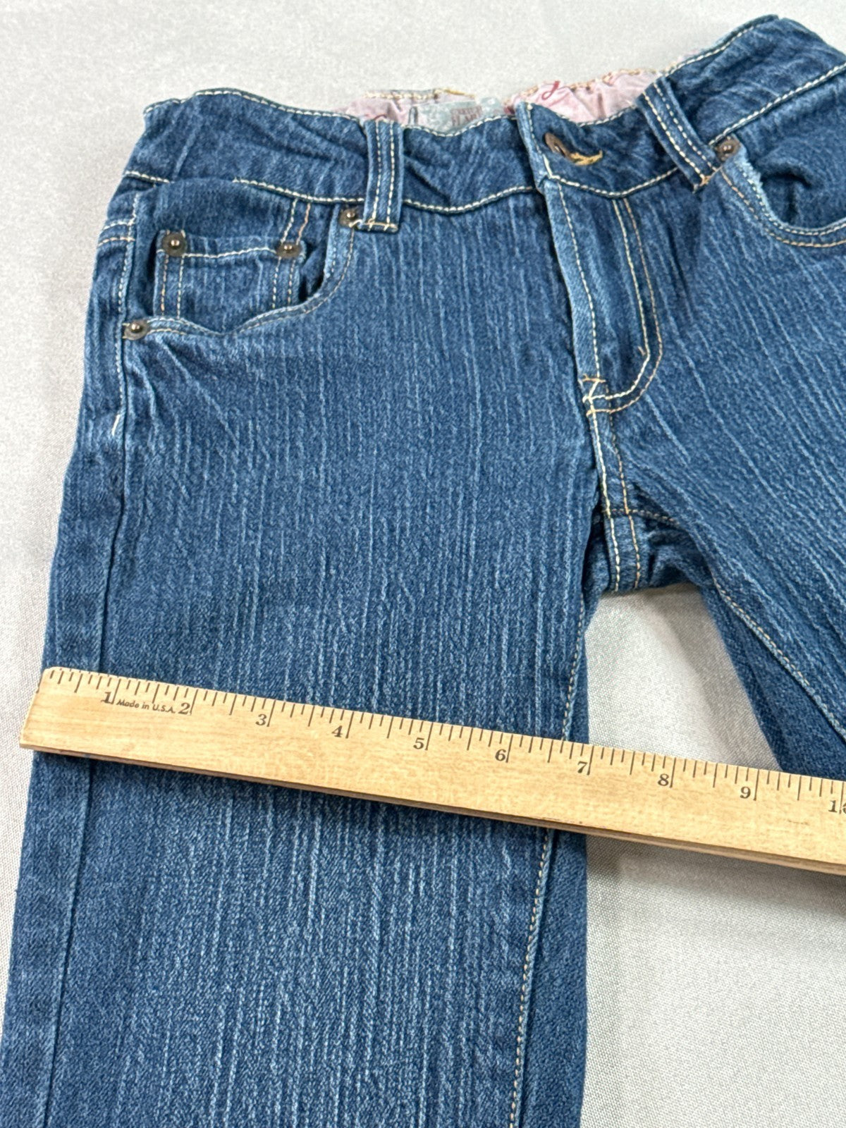 Levi's 517 Girls Jeans 12 Slim Flare Stretch Medium Wash Adjustable Waist Denim