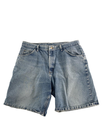 Wrangler Shorts Mens 38 Blue Denim Casual Classic 5 Pocket Relaxed Fit Cotton