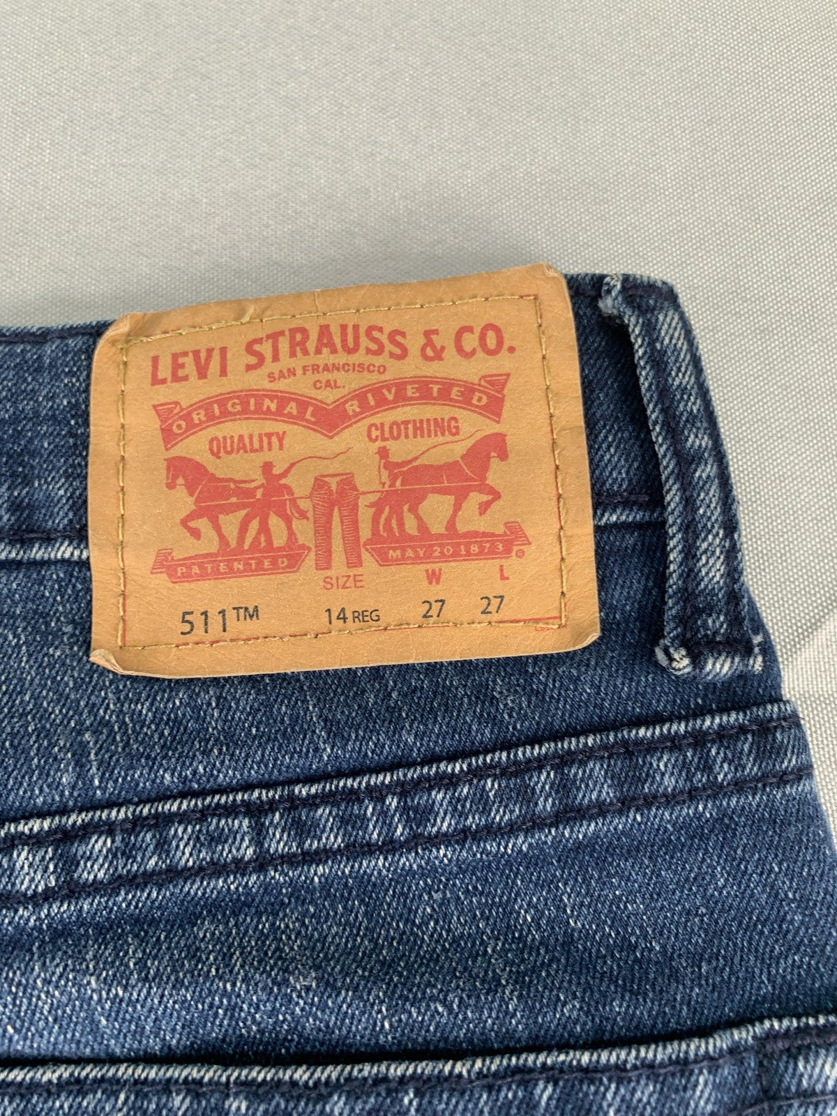 Levis 511 Jeans Boys 14 Regular 27x27 Slim Fit Stretch Denim Youth Kids Pants