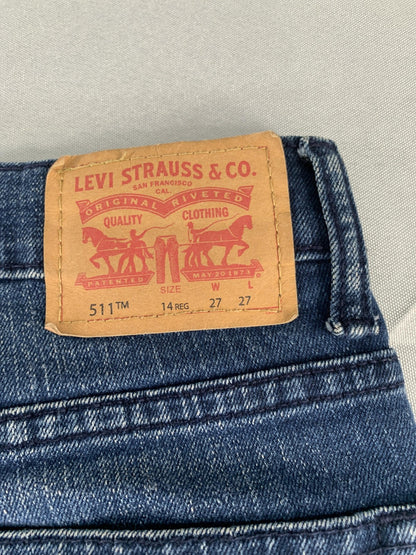 Levis 511 Jeans Boys 14 Regular 27x27 Slim Fit Stretch Denim Youth Kids Pants