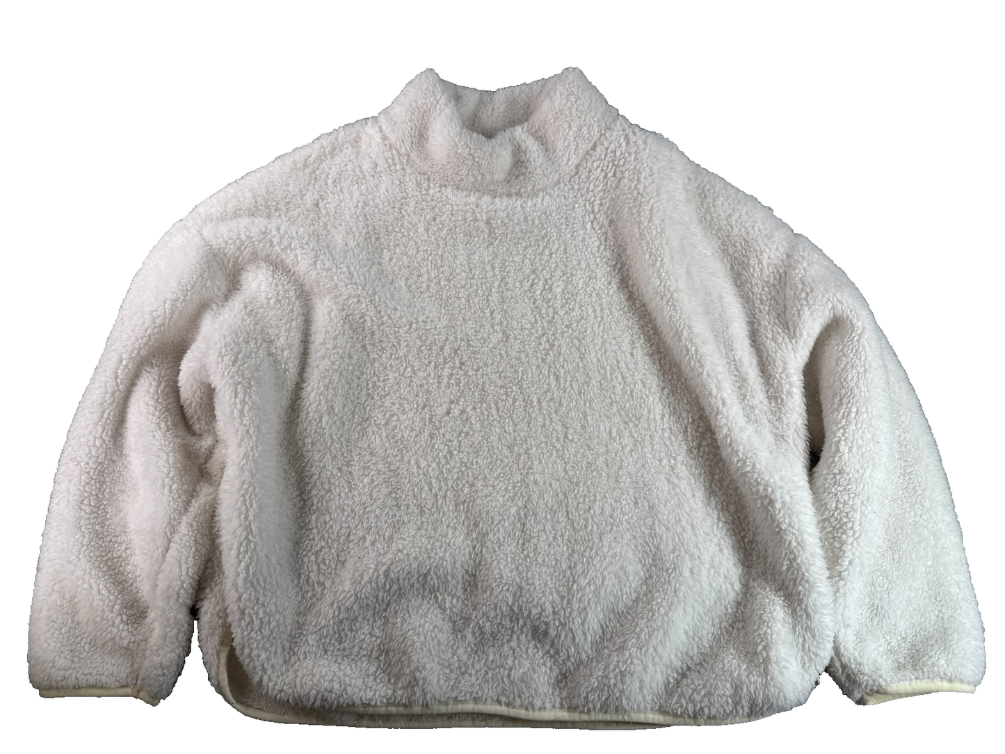 Calvin Klein Performance Sherpa Pullover Womens XL White Fleece Mock Neck Cozy