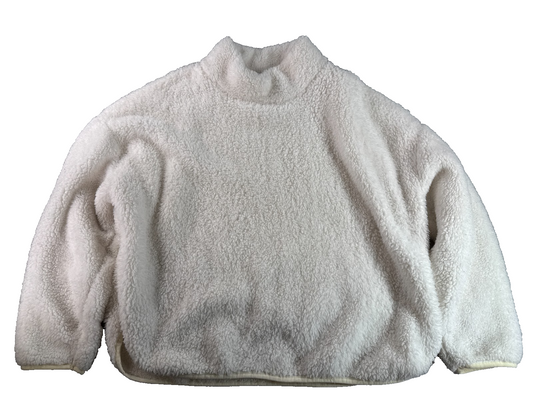 Calvin Klein Performance Sherpa Pullover Womens XL White Fleece Mock Neck Cozy