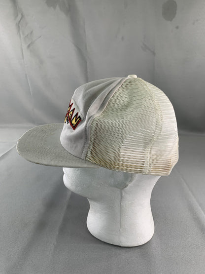 VINTAGE Pac-Man Hat Cap Snap Back White Trucker Mesh Embroidered Arcade Mens 90s