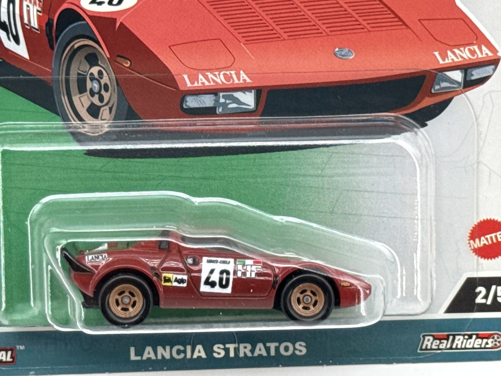 Mattel Premium Lancia Stratos Car Culture Die Cast Red Metal Racing Real Riders