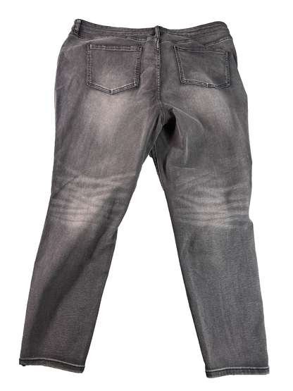 Fashion Nova Plus Skinny Jeans Womens 22 Black Wash Distressed Stretch Denim