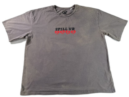 Unbranded Spill Ur Guts Music Graphic Tee L Gray Cotton Short Sleeve Crewneck