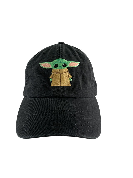 Star Wars Baby Yoda Grogu Hat Cap Strap Back Black Mandalorian Embroidered Youth