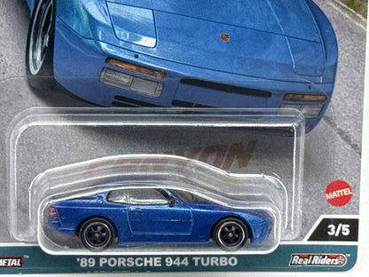 Hot '89 Porsche Wheels 944 Turbo Premium Diecast Car 1:64 Blue Metal
