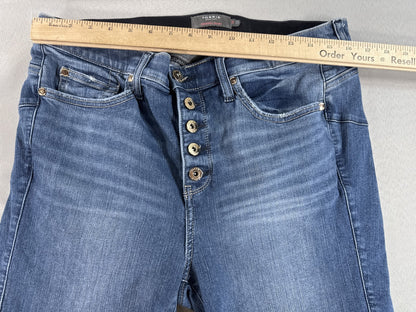 TORRID Mid Rise Skinny Jeans Womens 18R Blue Distressed Stretch Denim Cotton