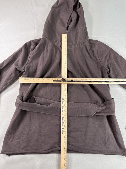 Lucky Brand 8WK3784 Hooded Open Cardigan XL Womens Brown Cotton Blend Long